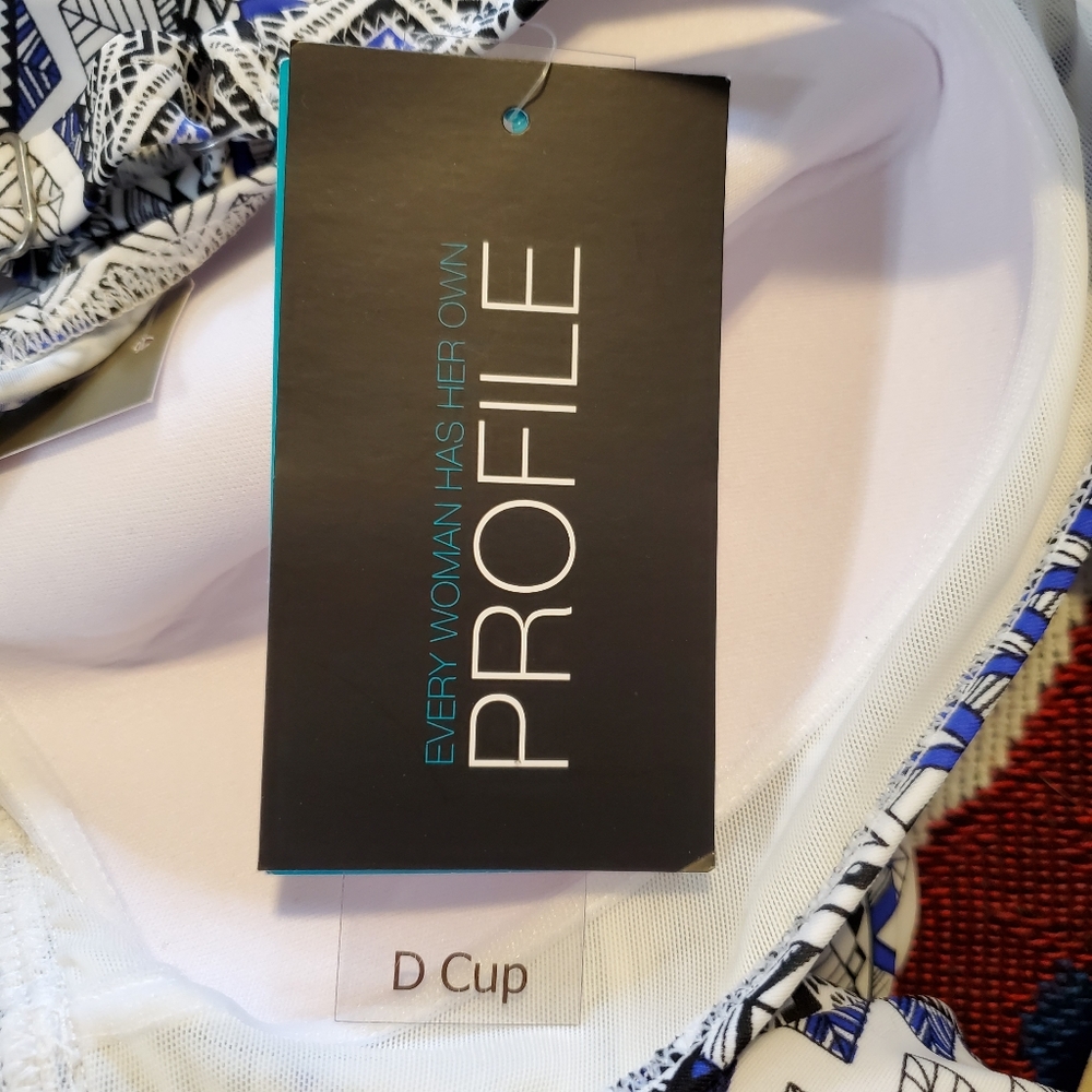 Profile by Gottex Ixtapa tankini top ruched,wire free shelf bra size 40D - Picture 11 of 15